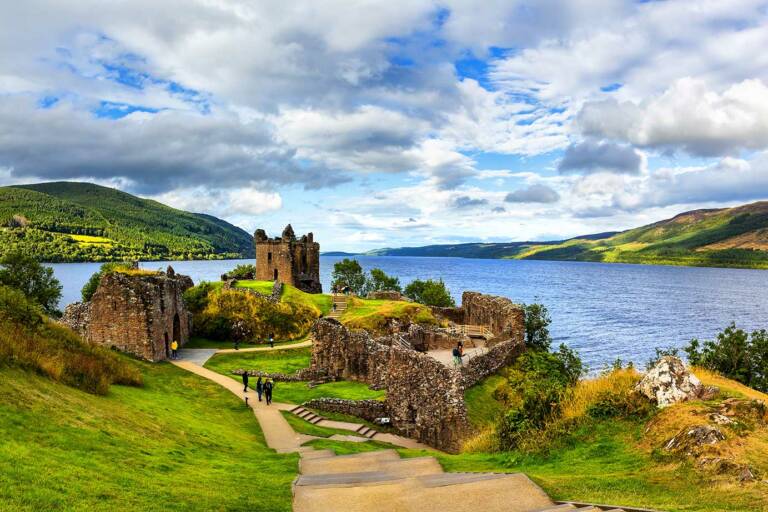 Loch Ness is a great day trip where you can explore the ruins of Urquhart Castle or hunt for nessie!
